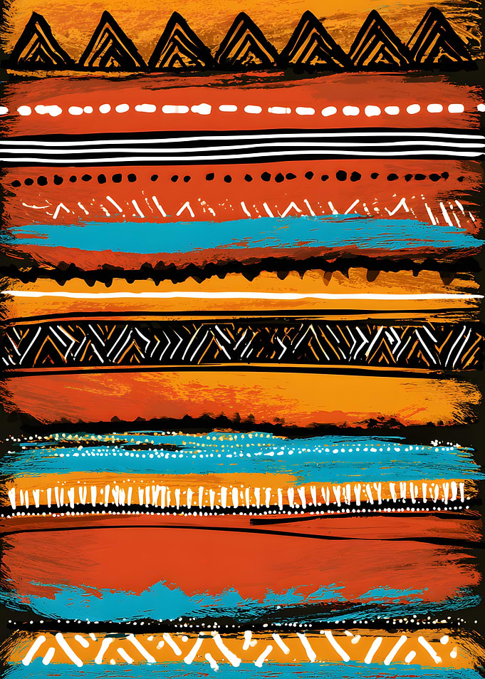 Aboriginal Tribal Pattern Abstract Wall Art