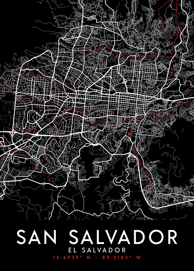 San Salvador Dark Map