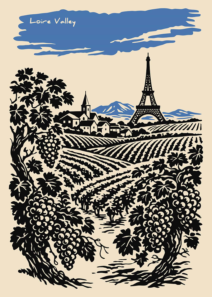 Vintage Loire Valley Travel Poster