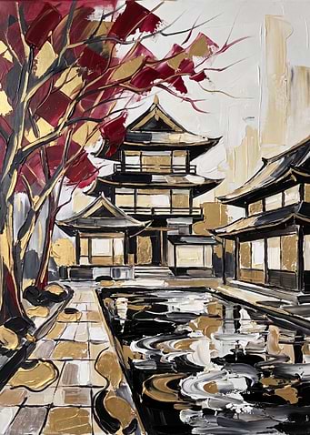 Abstract Japanese Temple Painting