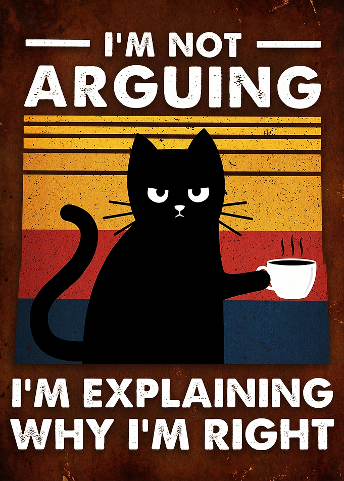 I'm Not Arguing Funny Cat Poster