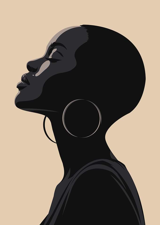 Minimalist Portrait of a Black Woman