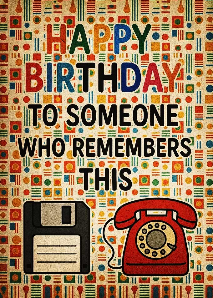 Retro Nostalgia Birthday Greeting Card