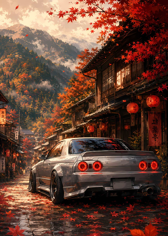 Nissan Skyline GT-R in Autumn Japan