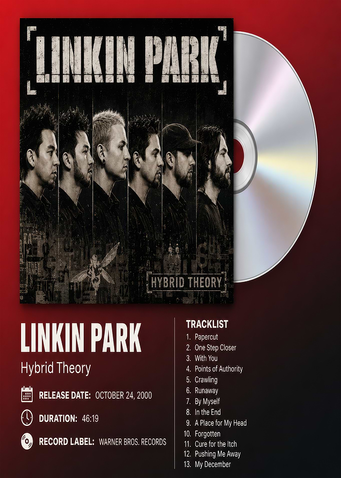 Linkin Park Hybrid Theory Album Poster