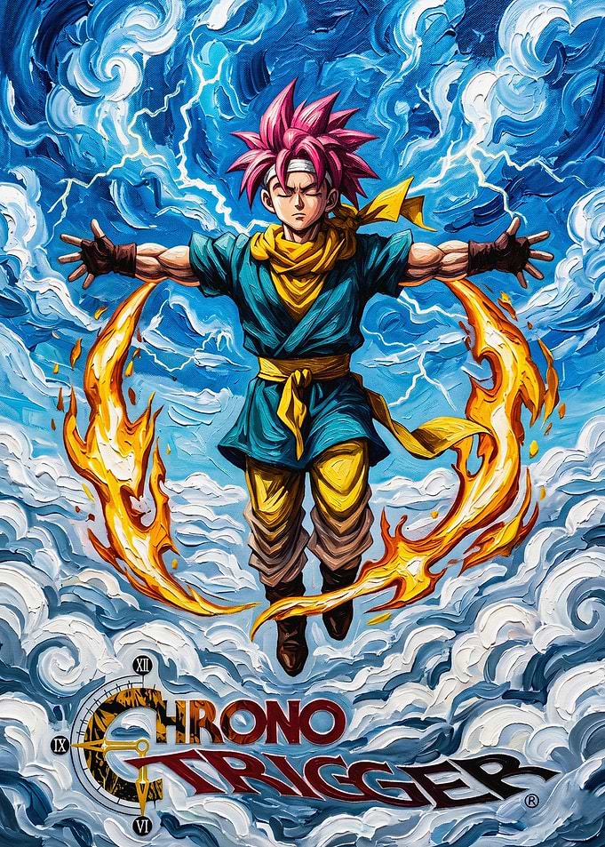 Chrono Trigger Crono Oil Painting