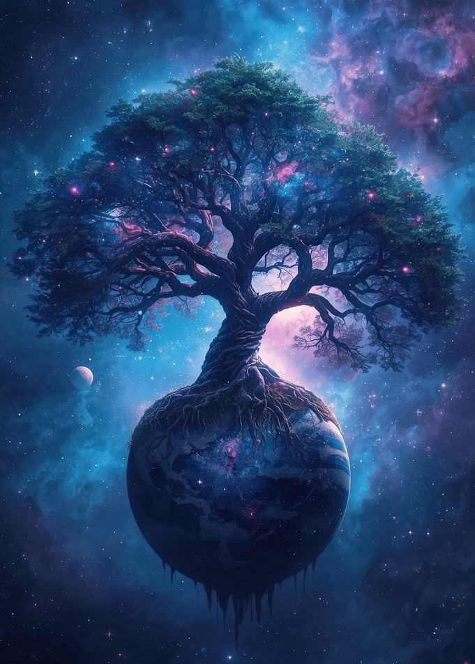 Cosmic World Tree in Space