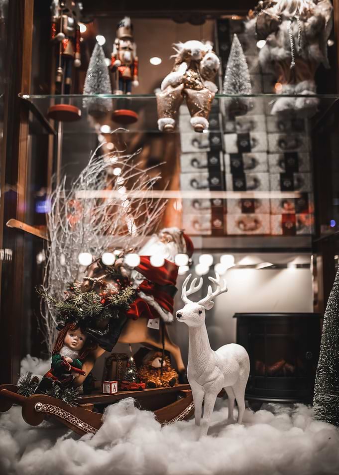 Festive Christmas Window Display Scene