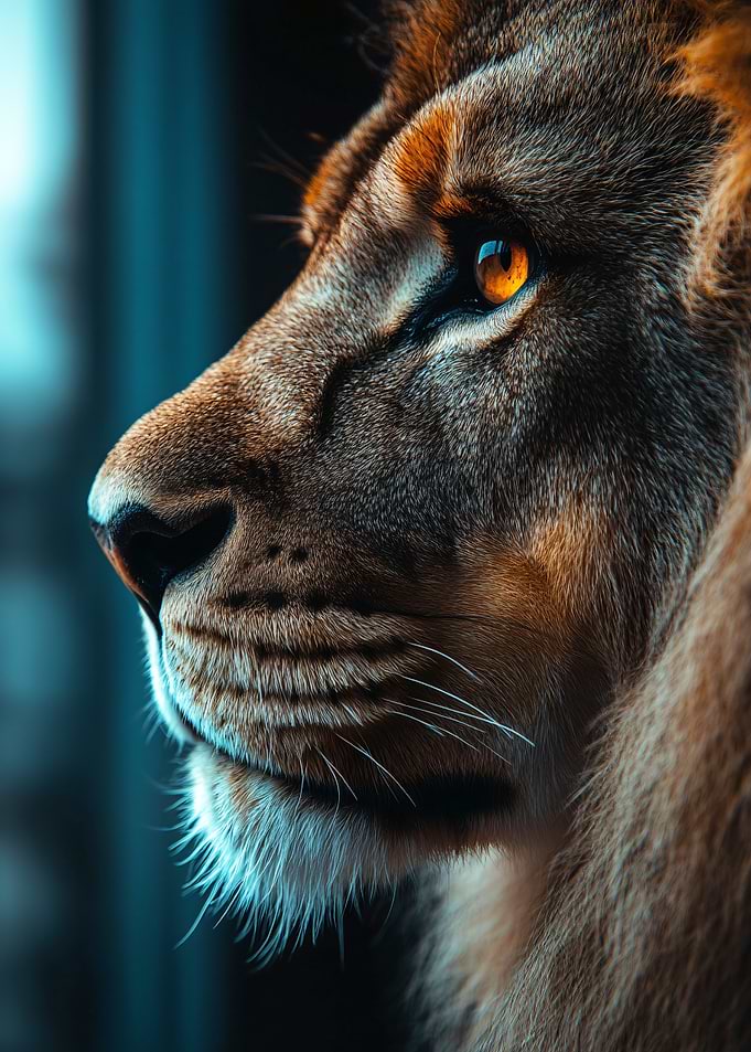 Majestic Lion Profile Portrait