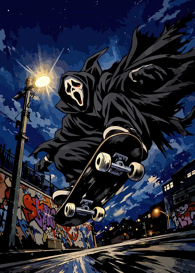 Ghostface Skater Night Ride