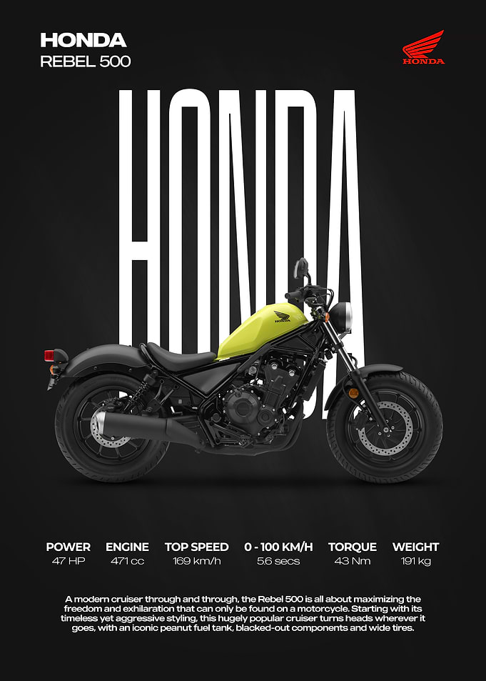 Honda Rebel 500 Motorcycle Advertisement