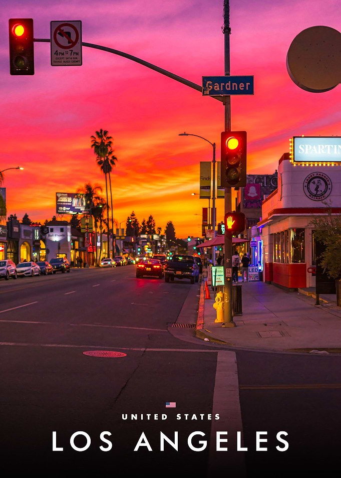Los Angeles Sunset Street Scene