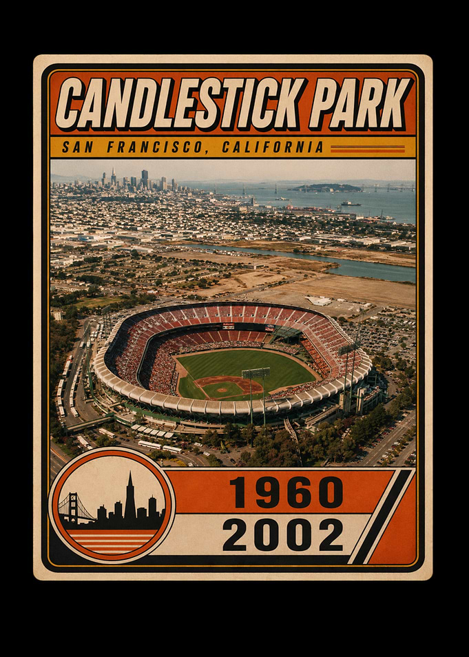Candlestick Park San Francisco Vintage Stadium Poster