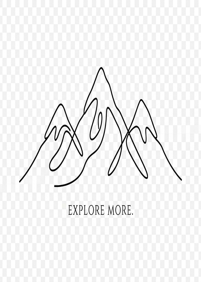 Minimalist Mountain Line Explore More Typography Art