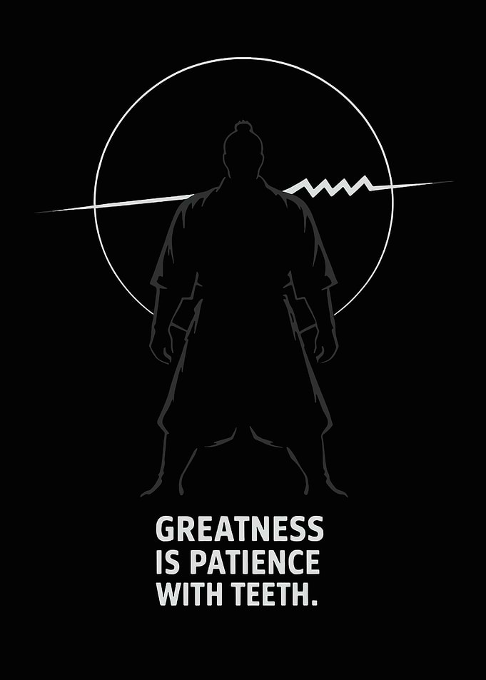 Samurai Silhouette Inspirational Quote Poster
