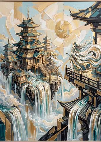 Floating Temple and Celestial Warrior