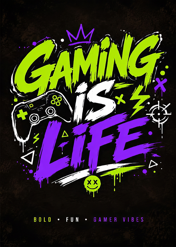 Gaming Is Life Graffiti Poster