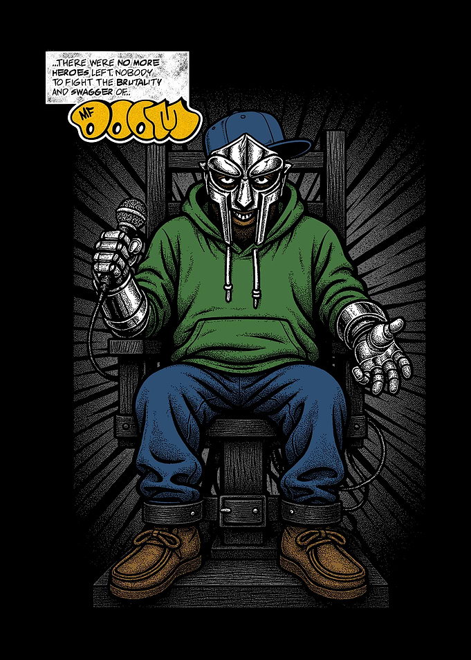 MF DOOM Comic Style Illustration