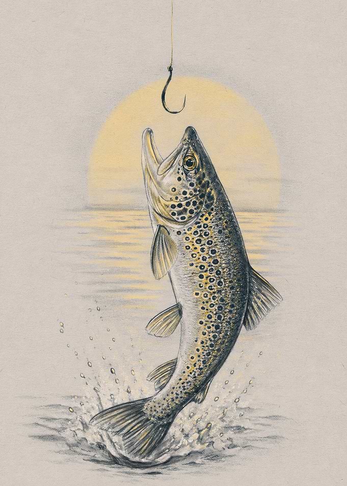 Brown Trout Jumping for Hook
