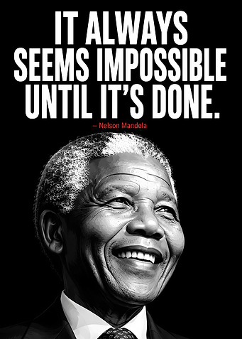 Nelson Mandela Inspirational Quote Poster