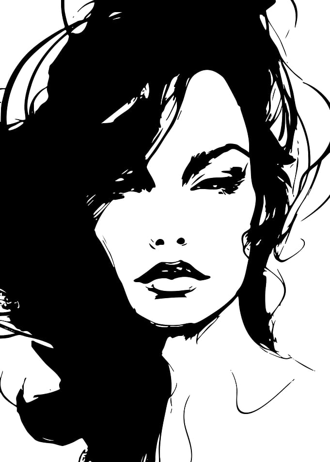 Black and White Fashion Illustration