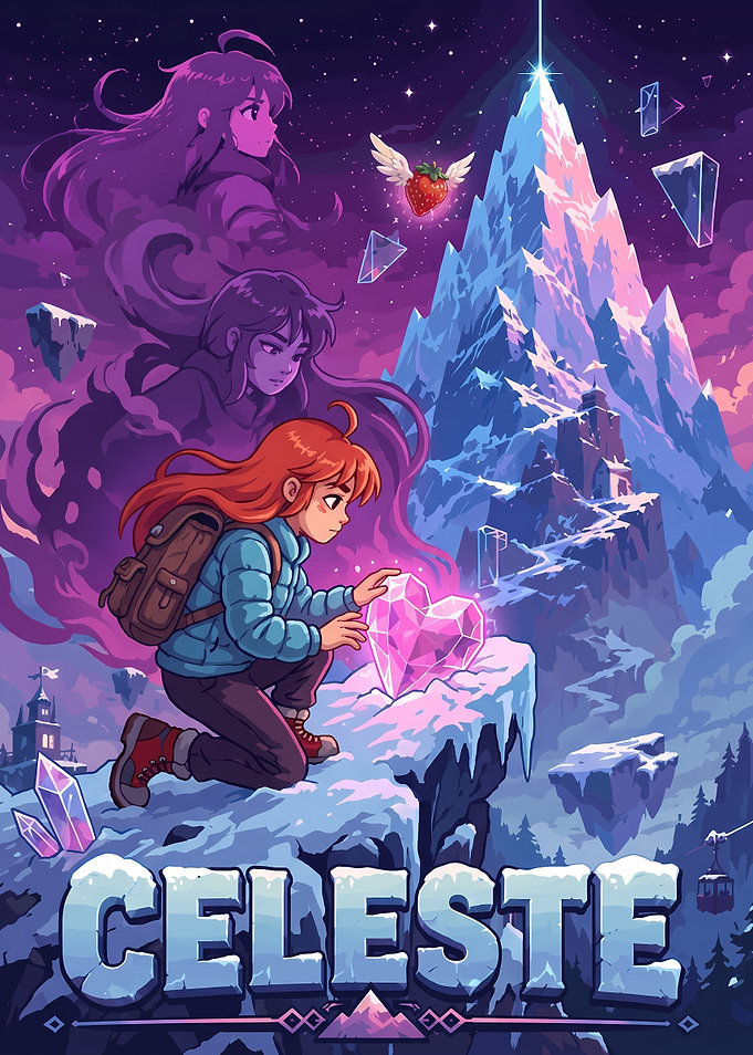 Celeste Video Game Poster Art