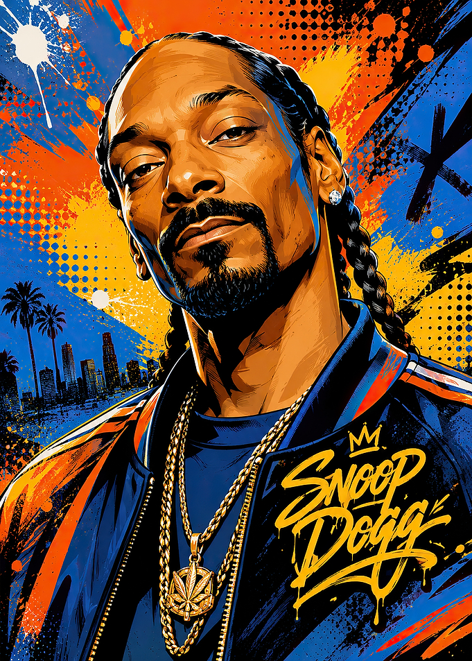 Snoop Dogg Vibrant Pop Art Portrait