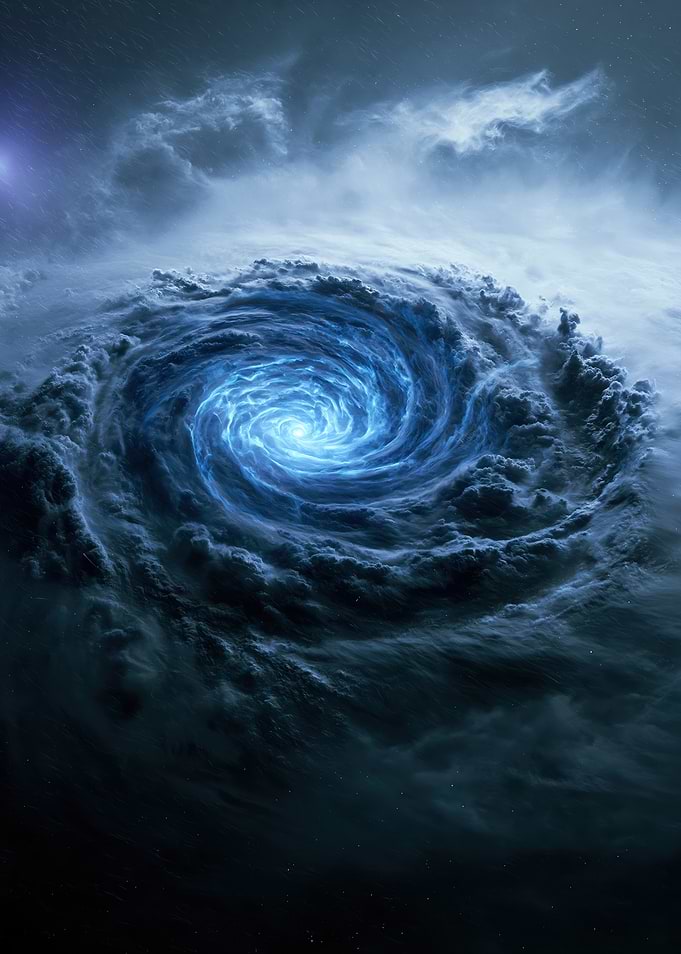 Cosmic Blue Spiral Nebula