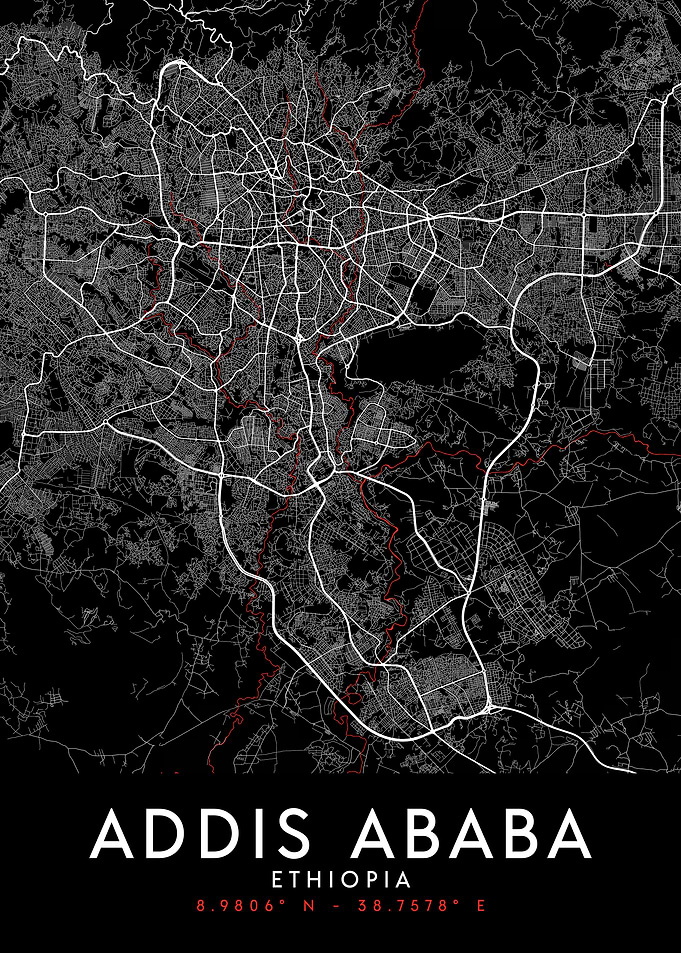 Addis Ababa Dark Map