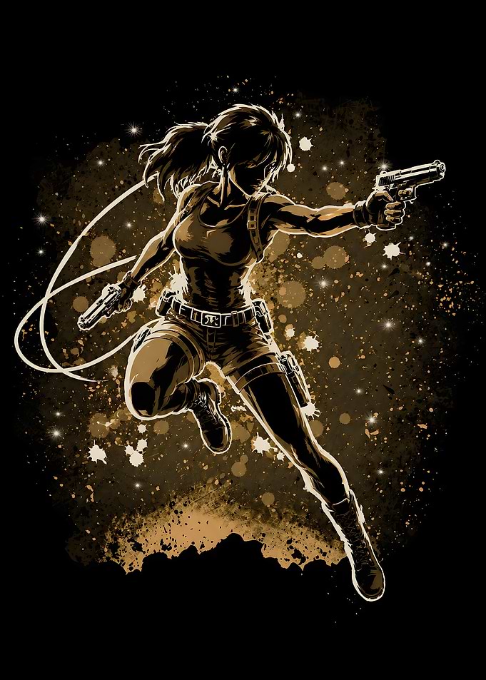 Lara Croft Action Pose Illustration