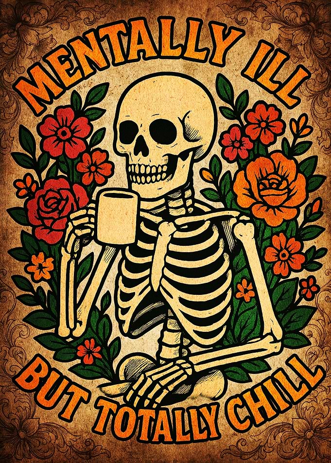 Mentally Ill But Totally Chill Skeleton