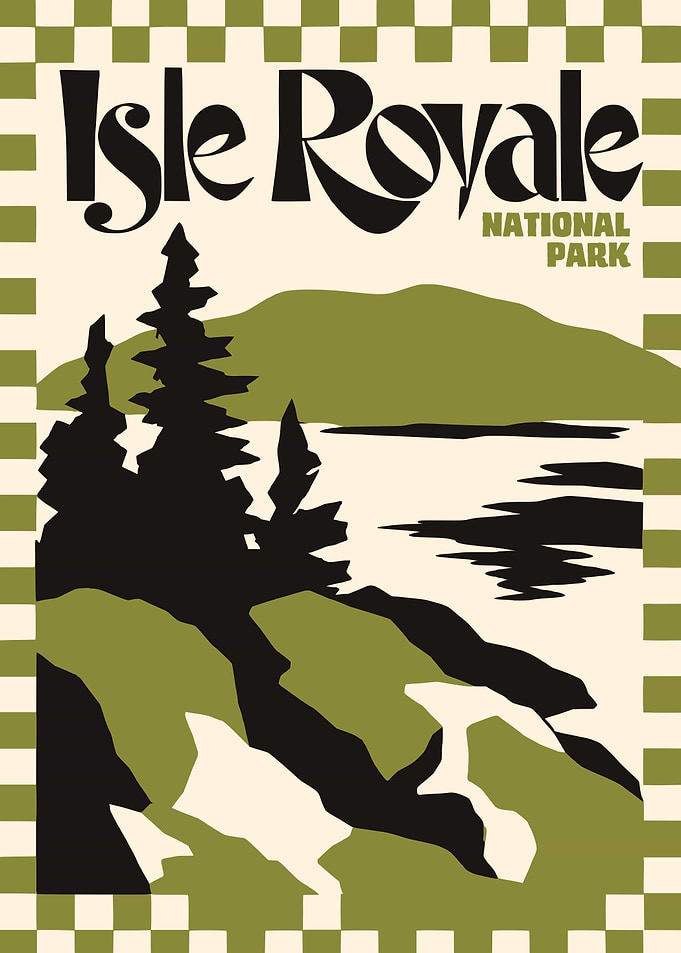 Isle Royale National Park Vintage Poster