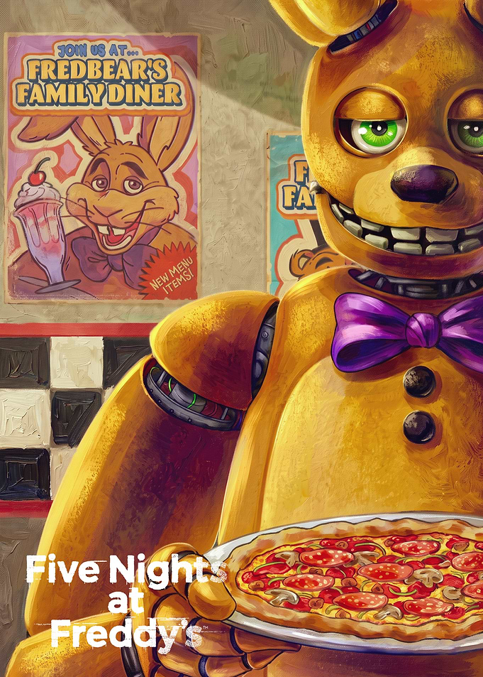 Spring Bonnie Serving Pizza Poster