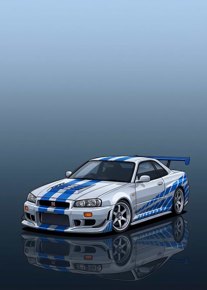 Nissan Skyline GT-R R34 Illustration