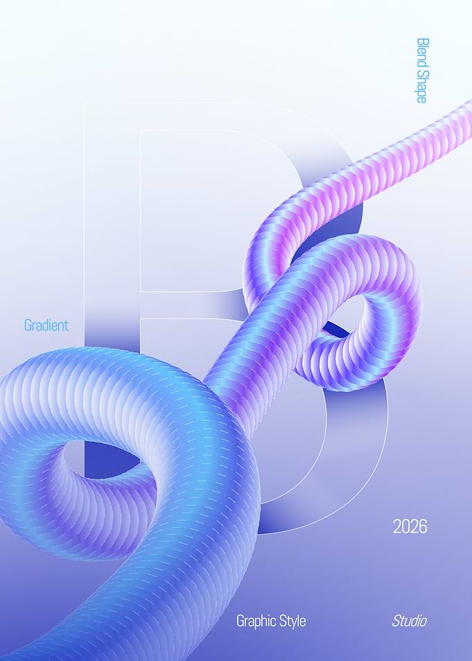 Abstract Gradient Blend Shape Poster