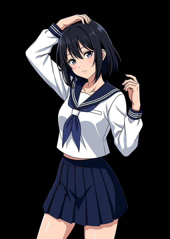Anime Girl in Sailor Uniform