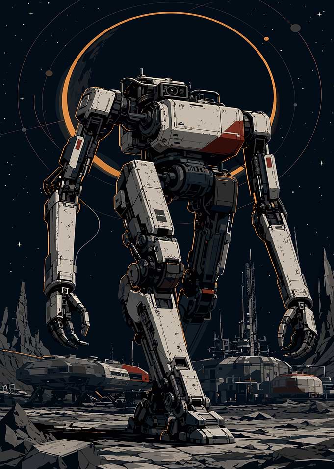 Giant Mech on Alien Moon