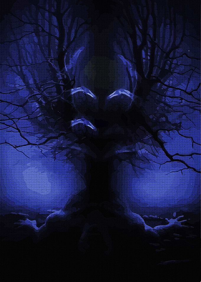 Dark Eerie Tree Silhouette
