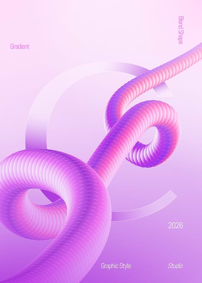 Abstract Pink Gradient Blend Shape Poster