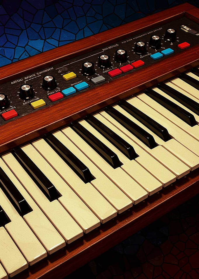 Vintage Analog Synthesizer Keyboard