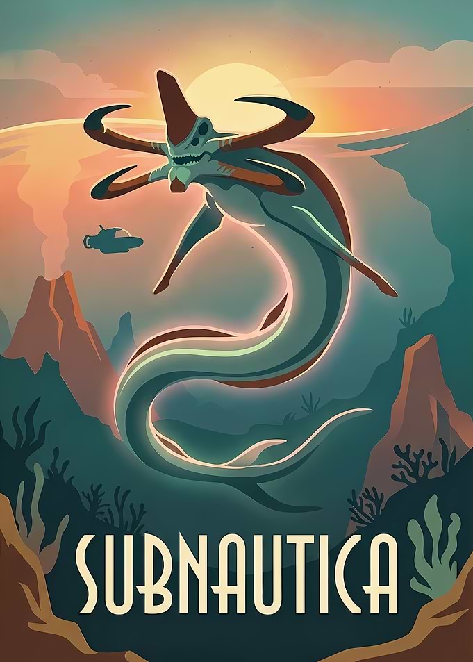 Subnautica Reaper Leviathan Poster