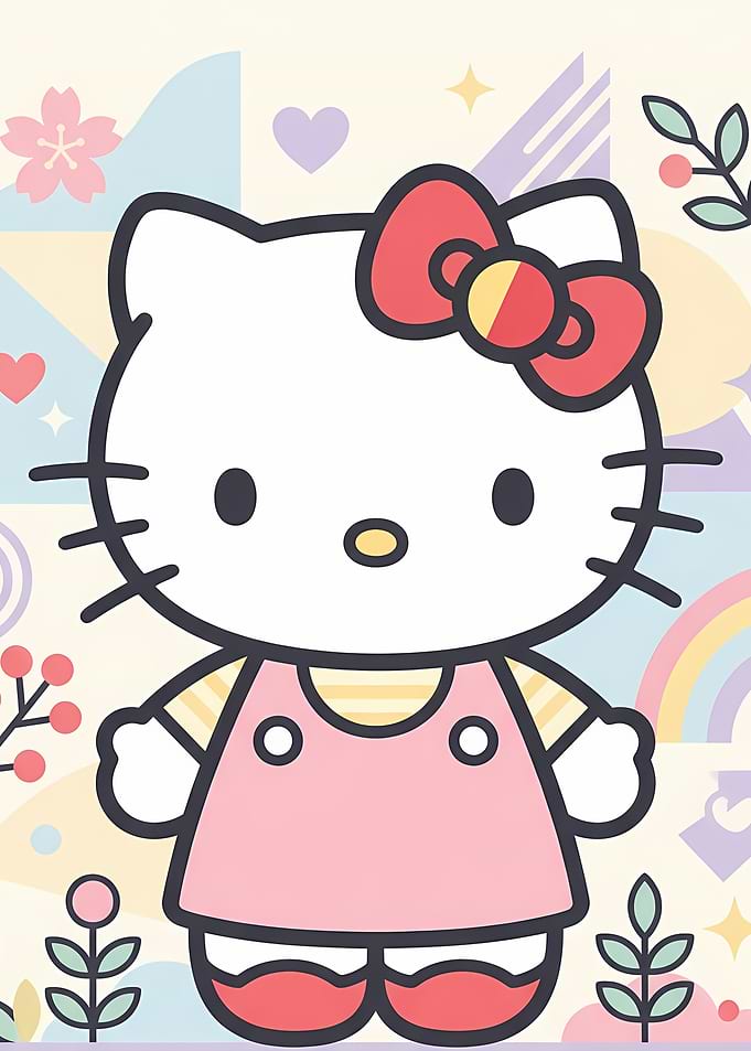 Hello Kitty Pastel Illustration