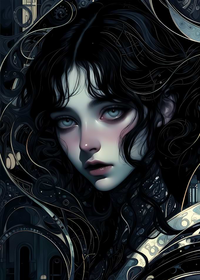 Ethereal Gothic Portrait of a Woman