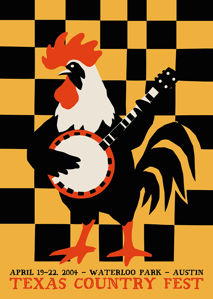 Texas Country Fest Rooster Poster