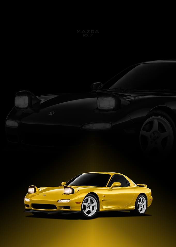 Yellow Mazda RX-7