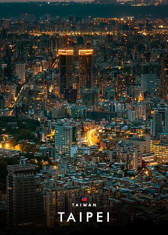 Taipei City Night Skyline View
