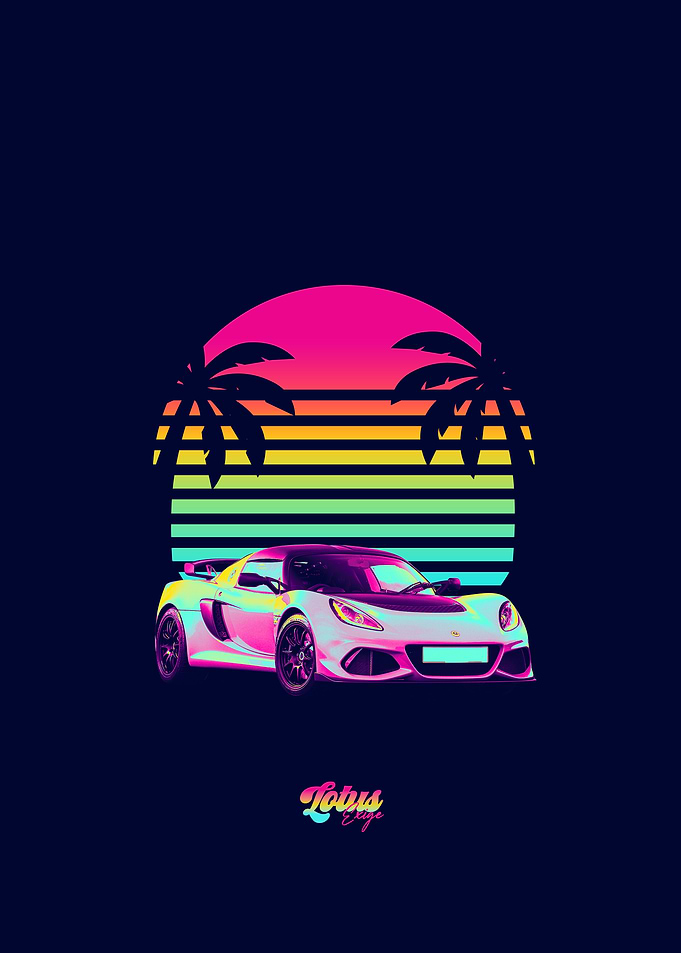 Synthwave Lotus Exige Retro Poster