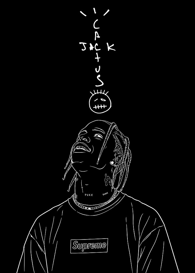 Travis Scott Cactus Jack Line Art