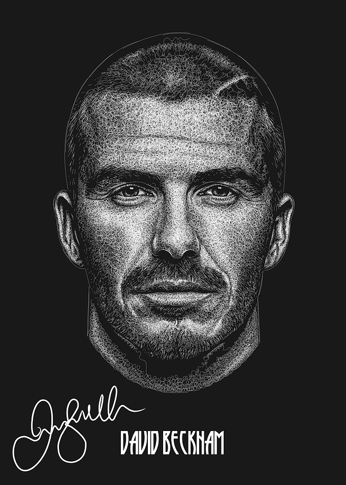 David Beckham Scribble Art Style