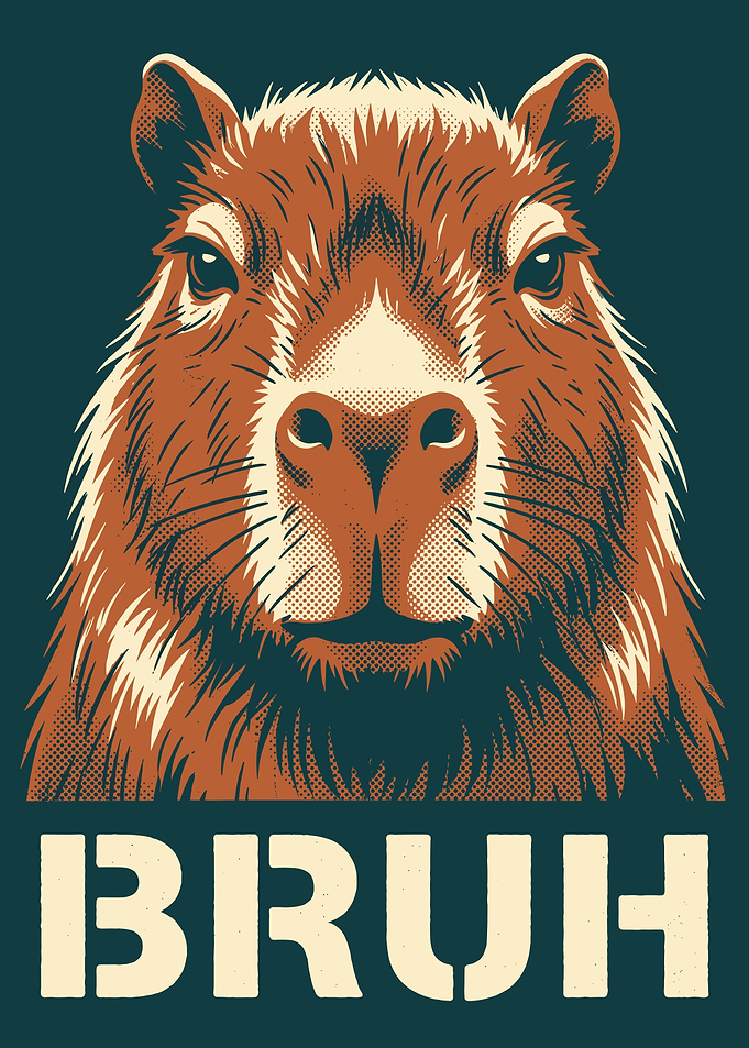Capybara Bruh Meme Poster